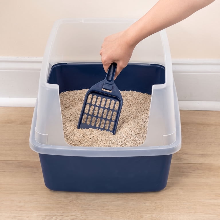 IRIS Mini Open Top Cat Litter Box with Scoop, Navy photo 5