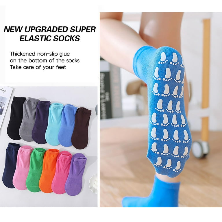 12 Pairs Slipper Socks for Women Non Slip Skid Gripper Socks Trampoline  Socks for Adults Women Hospital Socks Yoga Socks
