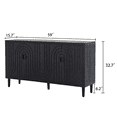 thumbnail image 3 of Tcbosik 4-Door Buffet Sideboard, Modern Storage Cabinet with Adjustable Shelves, Coffee Bar Cabinet, Cupboard for Kitchen, Dining Room, Living Room, Black, 3 of 8