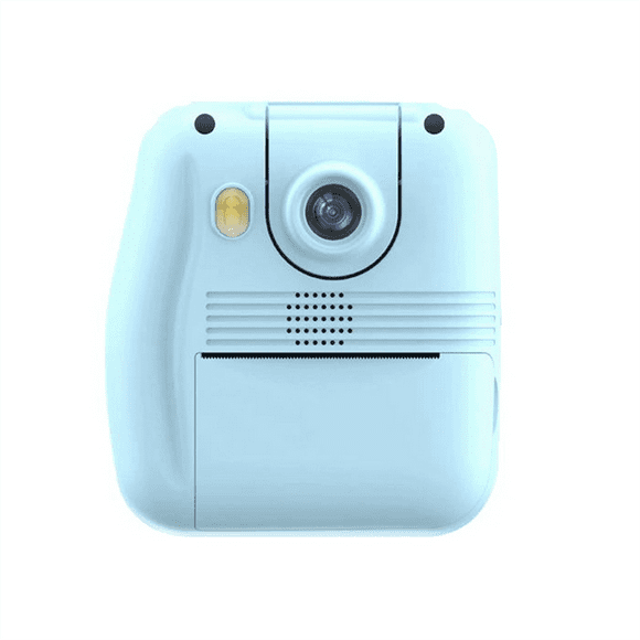 Flip Lens Kids Portable Printer Thermal Paper Stickers Paper Mini Printers Multi-Function Digital Small SLR Blue
