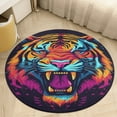 thumbnail image 4 of Tiger Animal Graffiti Washable Round Rug -Circle Area Rugs for Nursery Bedroom, Vintage Non Slip Non Shedding Low Pile Carpet for Living Room Coffee Table Entryway, 4 of 6