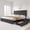 Gray, variant on Kicctian King Upholstered Platform Bed Frame with Adjustable Headboard & 4 Storage Drawers Bedroom Furniture,Blue