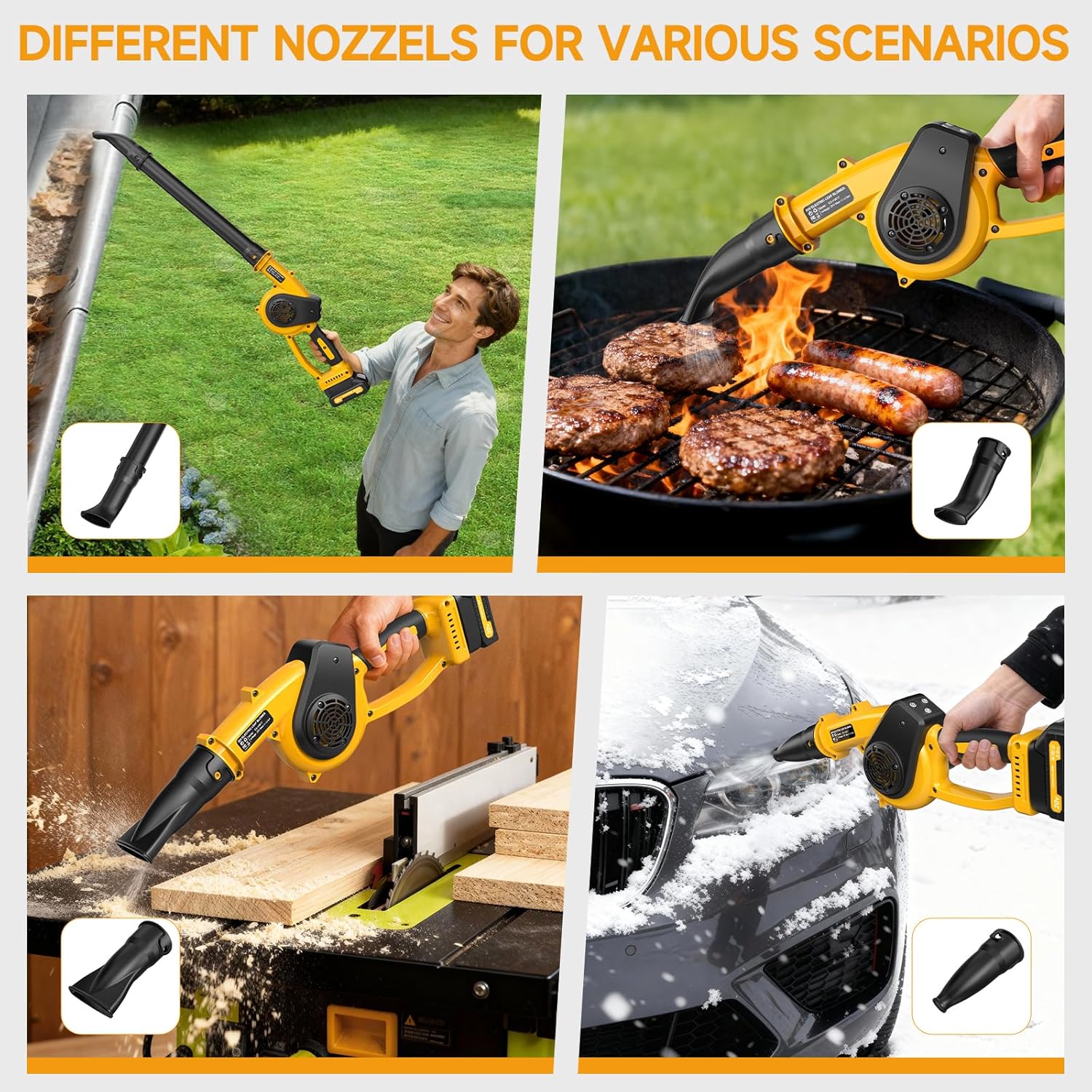 Leaf Blower Cordless with 2 Batteries and Fast Charger, 210 MPH Battery Powered Blower with 3 Nozzles, 3 Speed Modes, Lightweight & Small Electric Leaf Blowers for Lawn Care, House, Leaves, Dust,
