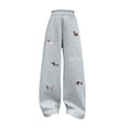 thumbnail image 4 of XXWXYD Little Girl Wide Leg Sweatpants Baggy Barrel Sweatpants for Girls Y2K Embroidered Dog Wide Leg Joggers Elastic High Waisted Cute Athleti𝖼 Trousers, 4 of 5
