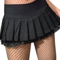 thumbnail image 2 of Douhoow Summer Stripe Mini Pleated Skirts Women Goth Black Low Waist Short Skirts, 2 of 9