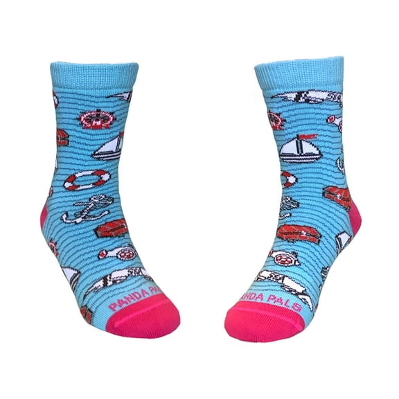 Sea Adventure Socks (Two Colors) - Kids Socks (Ages 3-7) Size: Small (Age 3-5), Color: Pink