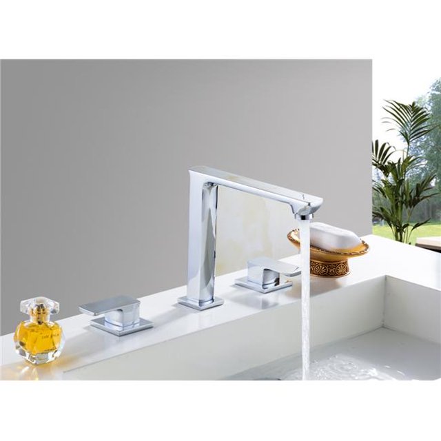 American Imaginations AI-16753 Carré 3H8 in. Robinet en Acier Inoxydable Approuvé CUPC & 44; Chrome