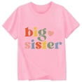 thumbnail image 3 of Krdevn Girls "Big Sister" Retro Colorful Graphic Print Short Sleeve T-Shirt Casual Crew Neck Summer Tee for Kids,8-9 Years, 3 of 3