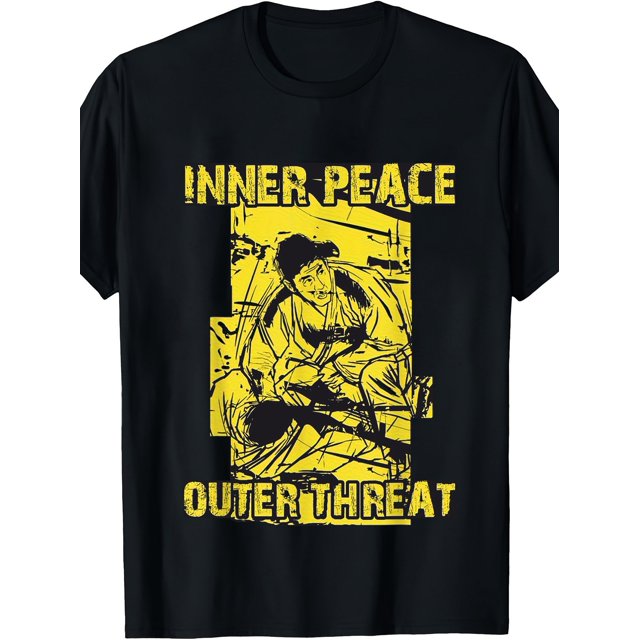 T Shirt A Men'S Brazilian JiuJitsu BJJ Graphic Featuring a Design That Reads 'Inner Peace