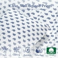 thumbnail image 5 of California Design Den 100% Cotton California King Sheets Set - 400 Thread Count Sheets, Sateen, Deep Pocket California King Sheets, 4 Piece Adult/Teen Bed Sheet Set - Paisley Print (White/Navy), 5 of 9