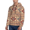thumbnail image 3 of Haiem Traditional Tribal Aztec Patterned Men's Hoodie with Kangaroo Pocket - Ideal Pullover Sweatshirt for Daily Wear, Travel, and Home-4X-Large, 3 of 7