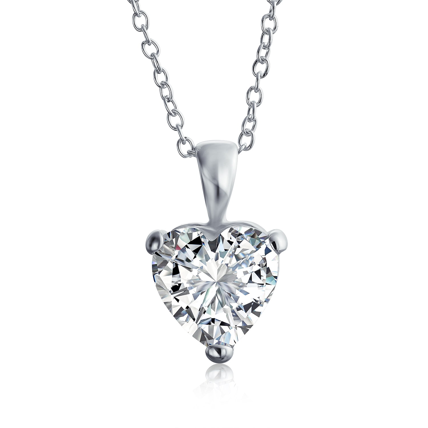 Womens .925 Sterling Silver Cubic Zirconia Cross Open Heart Pendant Jewelry Cloth /& Pouch