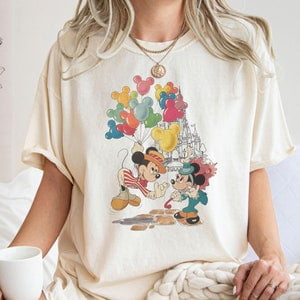 Vintage Mickey And Minnie Shirt, Mickey Balloons T-Shirt, Valentine's Day Shirt, Disney Valentine Shirt, Retro Valentine Tee