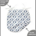 thumbnail image 4 of Dolphin Dining Chair Pad, Nautical Themed Simple Pattern with Playful Big Fish Round Motif, Water Resistant Pillow with Straps for Kitchen Seats, 12 Pieces Set, Cobalt Blue Night Blue, by Ambesonne, 4 of 5