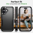 thumbnail image 2 of for iPhone 16 Case, [Shockproof] Military Grade Proof Protection [Dropproof] Rugged Protective Heavy Duty Phone Case Cover for iPhone 16 (Black), 2 of 14