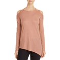 thumbnail image 1 of Love Scarlett Women's Metallic Cold Shoulder Sweaters, Pink, Large, 1 of 2