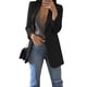 thumbnail image 1 of Cárdigan informal para mujer, cuello de solapa, para vacaciones, tiempo libre, color negro, talla L Negro L, 1 of 8