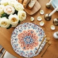 thumbnail image 2 of Round Placemats Abstract Khaki Blue Geometric 15 inch Set of 4 Table Mats for Dining Table Orange Vintage Floral Ethnic Style Heat Resistant Non-Slip Kitchen & Home Decorative Place Mat Set, 2 of 8