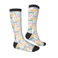 thumbnail image 3 of Daiia Sports Socks Zebra Colourful Printed Novelty Crew Socks for Men Women Knee High Socks Cotton Socks Soft & Breathable Support Unisex Socks, 3 of 9