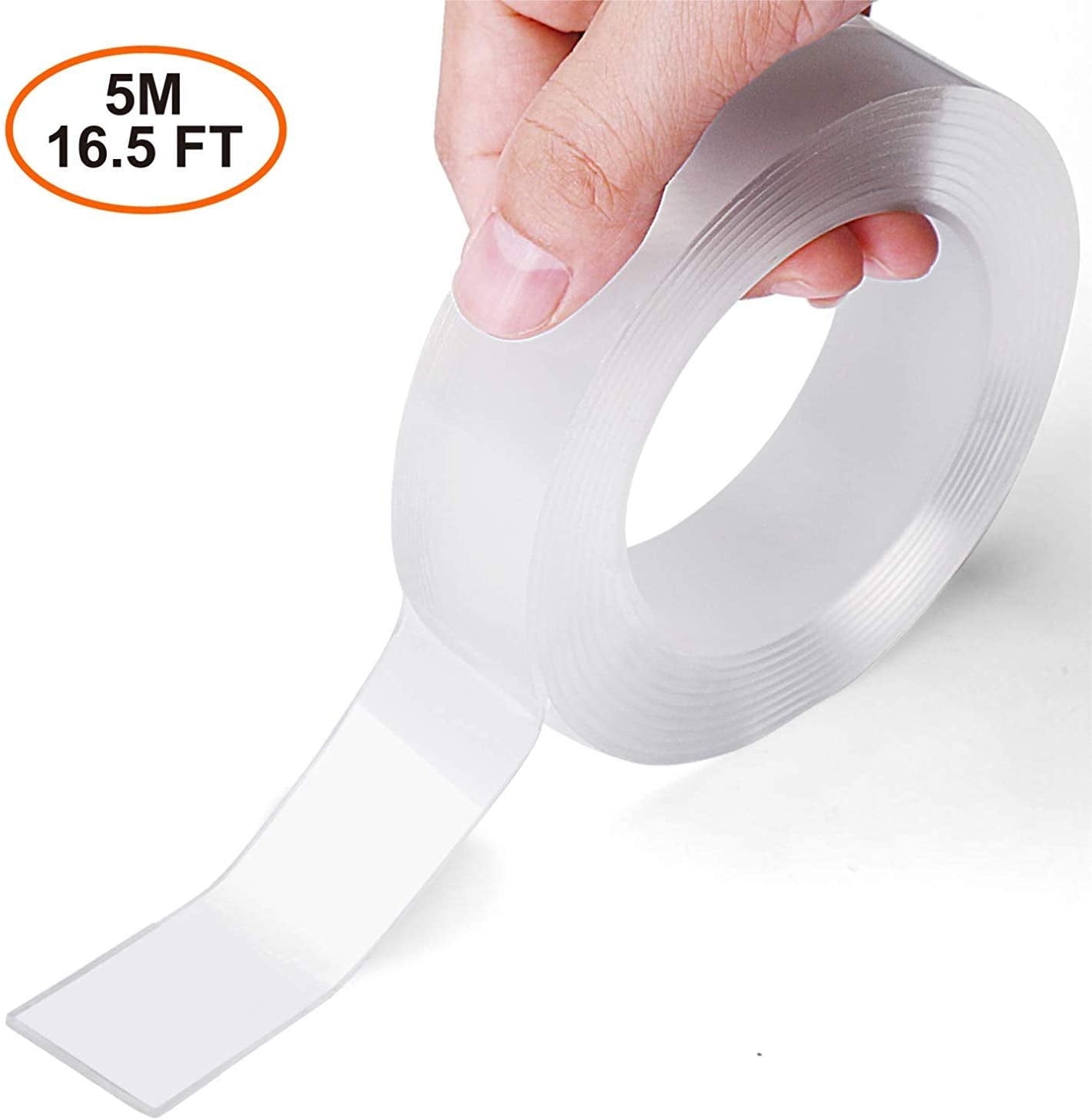 2 Pack 16.5ft Nano Magic Tape DoubleSided Traceless Washable Clear Gel 1MM Tape 