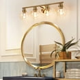 thumbnail image 2 of Gold Vanity Lights for Bathroom 4 Lights Industrial Wall Mounted Over Mirror Wall Lights with Glass Cover, 2 of 7