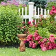 thumbnail image 5 of Bird Bath,Standing Bird Feeder,Resin Bird Feeders On A Pedestal, Bird Bath Bowl For Garden, Brown Pedestal Handmade,Bird Bath For Outdoors, Standing Resin Bird Feeders(G), 5 of 9