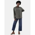 thumbnail image 3 of Time and Tru Women's Double Cloth Cotton Shirt with Long Sleeves, Sizes XS-XXXL, 3 of 5