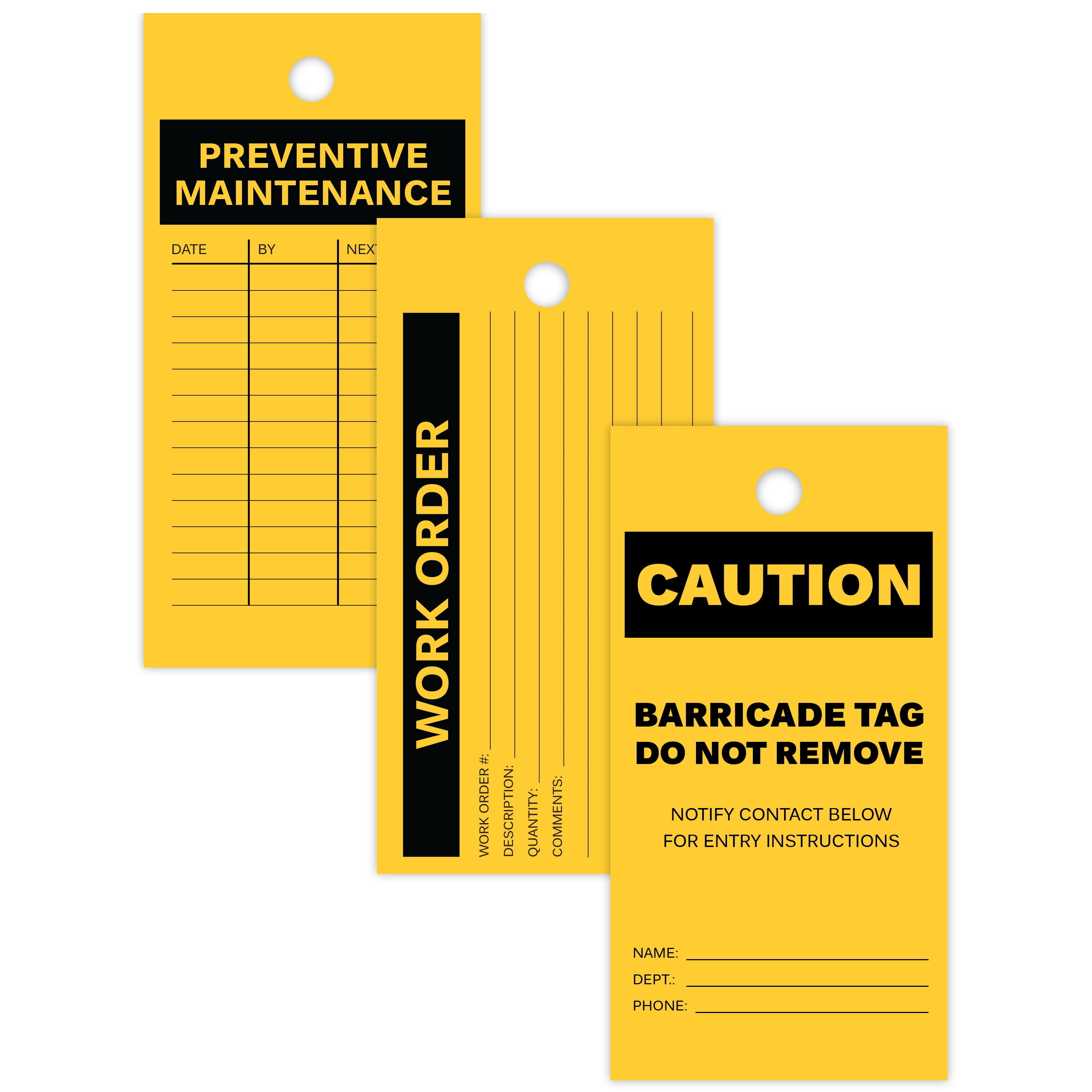 LabelTac® Caution Tag - Safety Yellow - Printable Tag Roll