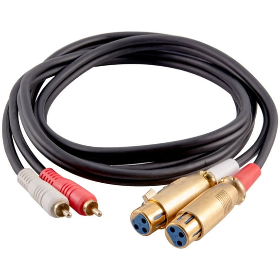 seismic audio premium 6 foot dual xlr female to dual rca male patch cable - xlrf to 2-rca - sa-drcxlf6