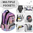 thumbnail image 3 of KUIFORTI Rose Panda Girls Backpack Set, Cute 4Pcs School Bag with Lunch Box Pencil Pouch Water Bottle Sleeve for Elementary Primary Middle School Students, 3 of 6