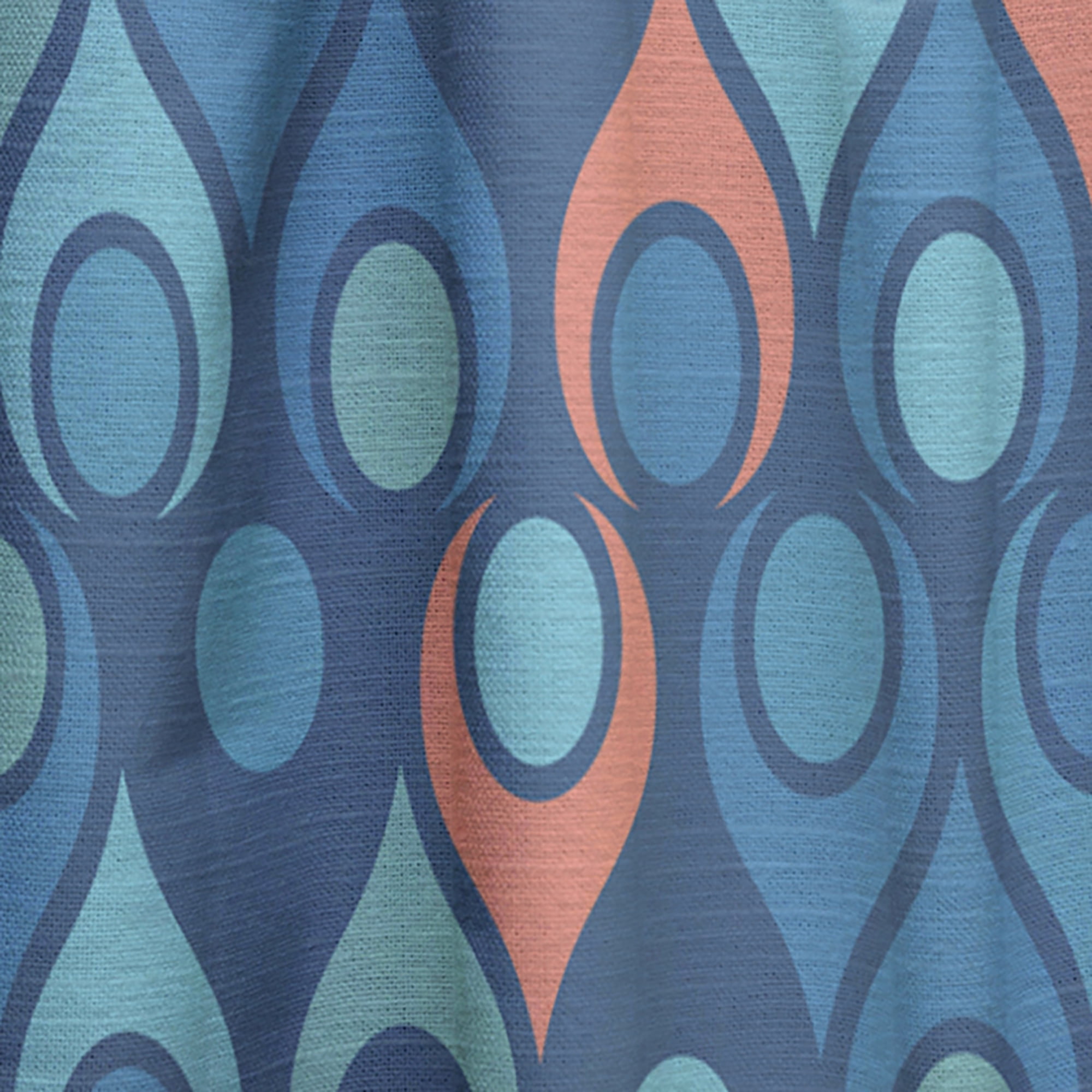 Designart 'Abstract Retro Drops X' Mid-Century Modern Curtain Panel
