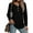 Black, variant on V-neck T Shirts for Women Casual Long Sleeve Tunic Tops Curve Hem Fall Button Shirts