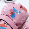 thumbnail image 3 of Povozer Toddler Winter Mittens Waterproof Boy Ski Gloves Warm Fleece Snow Mitten(Pink,5-8Y), 3 of 6