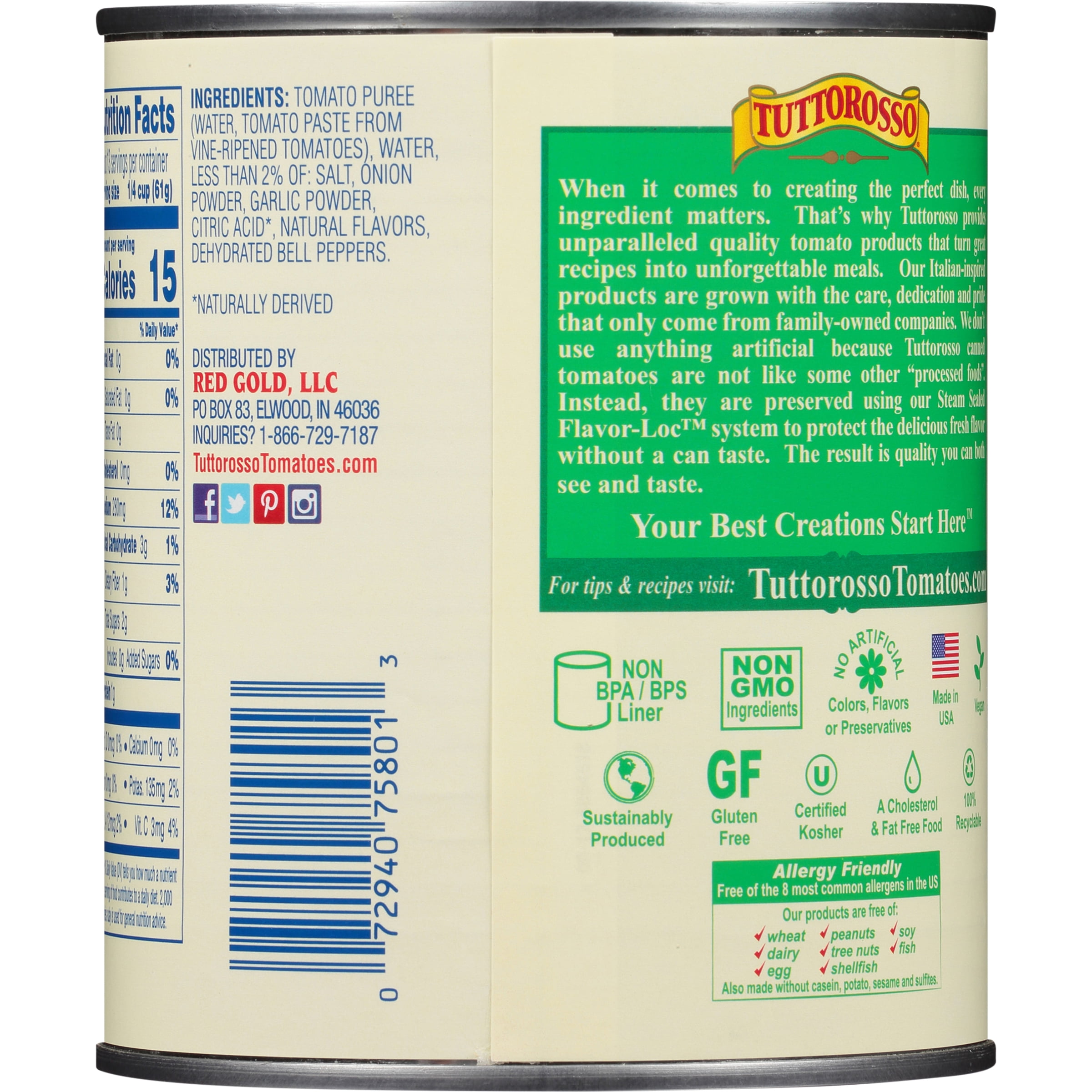 Tuttorosso Tomato Sauce, 28 oz Can