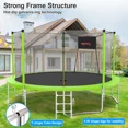 thumbnail image 4 of 14FT Recreational Trampoline with Enclosure Net and Ladder, SEGMART Outdoor Trampoline with Basketball Hoop, Backyard Trampoline, Heavy Duty Round Trampoline for Kids and Adults, 4 of 7