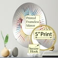 thumbnail image 3 of Designart "Mosaic Chevron Diversity I" Chevron Starburst Round Wall Mirror - Oval Printed Decorative Mirror - Multiple Color Options, 3 of 5