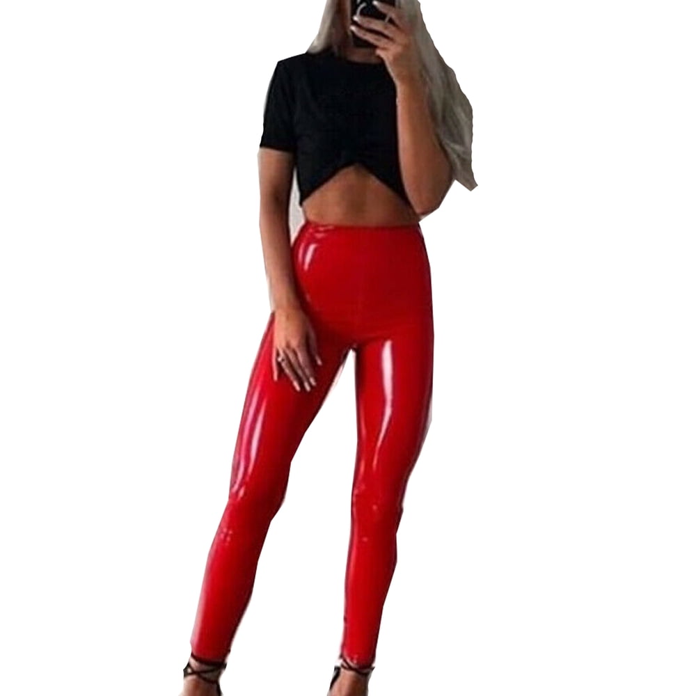 nude pu leggings
