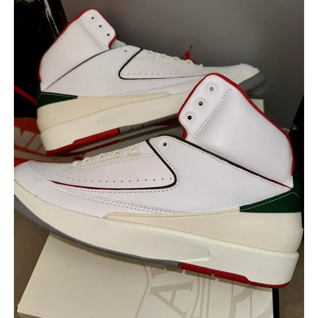 Ni - ke DS Ni - ke Air Jordan 2 II Retro Italy Origins OG Fire Red Sz 14 DR8884 101 Chicago