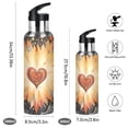 thumbnail image 2 of Radiant Heart Hand Painted Style Sports Bottle with Straw Stainless Steel Water Jug Portable Thermal Cup Leak-proof 1000ML, 2 of 9