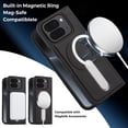 thumbnail image 5 of ELEHOLD Magnetic Case for Google Pixel 10 Pro Fold/Google Pixel 9 Pro Fold, Leather Texture Shockproof Cover with 360° Kickstand, Compatible with MagSafe Accessories,Black, 5 of 7