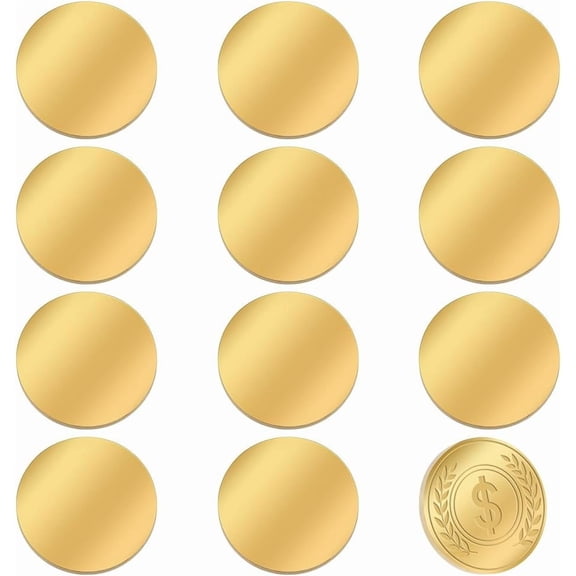 12pcs Blank Coins for Engraving 32mm Metal Stamping Blanks Gold Blank Challenge Coins 304 Stainless Steel Coin Blanks Disc for Crafts Engraving Stamping Jewelry Making Graduation DIY Making