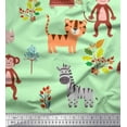 thumbnail image 1 of Soimoi Modal Satin Fabric Berries & Animals Cartoon Print Sewing Fabric Yard 42 Inch Wide, 1 of 1