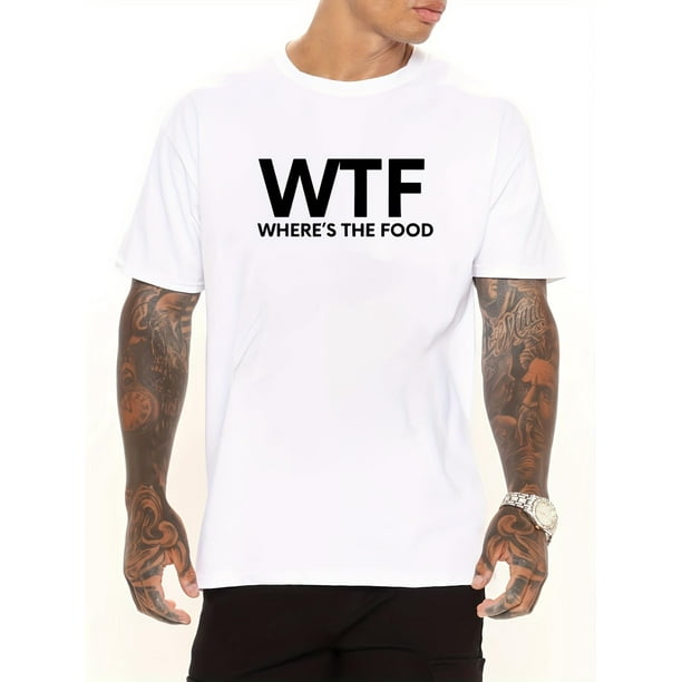 Playera Estampada de Caballero Manga CortaMen's WTF Graphic Print T-shirt For Summer, Trendy Casual Short Sleeve s For Males Tee For Adult, Men, Women, Teen, Teenager, Adolescent, YouthFather's Day,