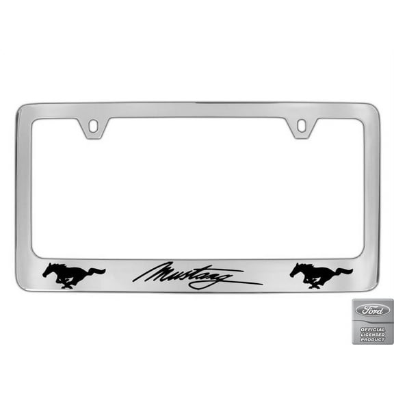 Ford Mustang Chrome Plated Metal License Plate Frame Holder
