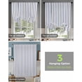 thumbnail image 4 of Blue Stripes Tie Up Curtains for Kitchen Bathroom Bedroom Windows 63 Inch Length, Geometric Vertical Linens Modern Minimalism Balloon Drape Curtains Shade Rod Pocket Drapery Curtain Panel, 46"x63", 4 of 7
