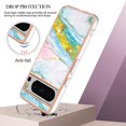 thumbnail image 3 of Feishell Marble Texture Design for Google Pixel 8 Pro Case Support Wireless Charging Slim Glossy Shockproof Anti-Scratch Soft & Flexible Protective Phone Case for Women Girls,D, 3 of 6