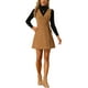 thumbnail image 1 of Vestido de Gamuza Allegra K con Cuello En V Vintage A-Line marrón S, 1 of 5