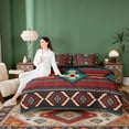 thumbnail image 4 of Erosebridal Bohemian Aztec Twin Bedding Sets, Red Teal Brown Bedding Comforter Set, Black Reversible 7 Pieces, 4 of 6