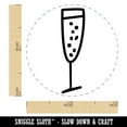 thumbnail image 2 of Champagne Glass Doodle Self-Inking Rubber Stamp Ink Stamper - Yellow Ink - Mini 1/2 Inch, 2 of 7