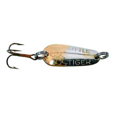 UPC: 0013921740412 | Thomas Little Tiger Minnow Wiggler Spoon Freshwater Fishing Lure Nickel/Gold 1 1/8 oz. Fishing Spoons